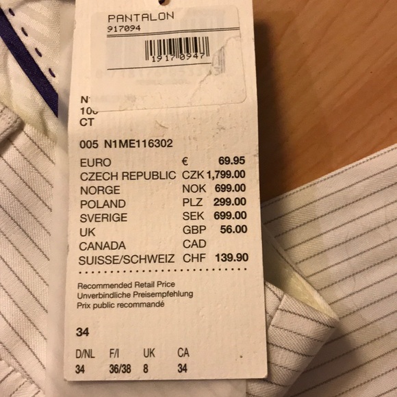 Women’s MEXX white pinstripe pants size 4 NEW - Picture 3 of 6